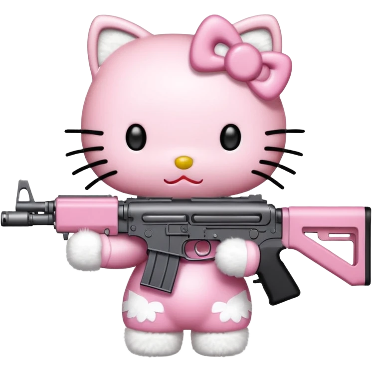 Hello kitty with m4 gun emoji
