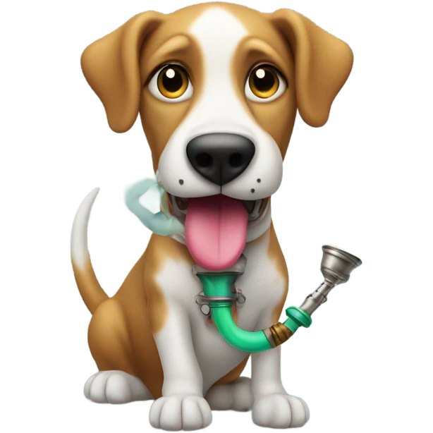Dog with hooka emoji