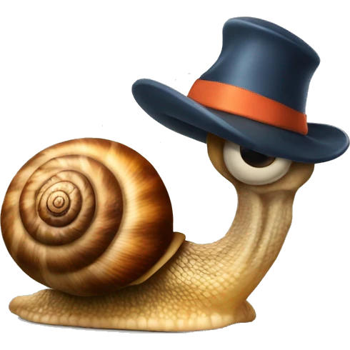 Snail with hat emoji
