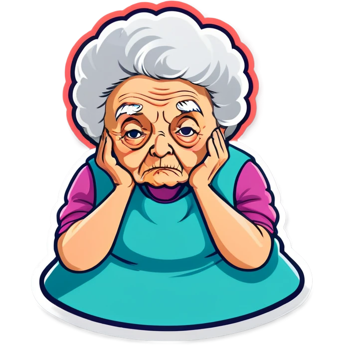 Grandma sick bored  emoji