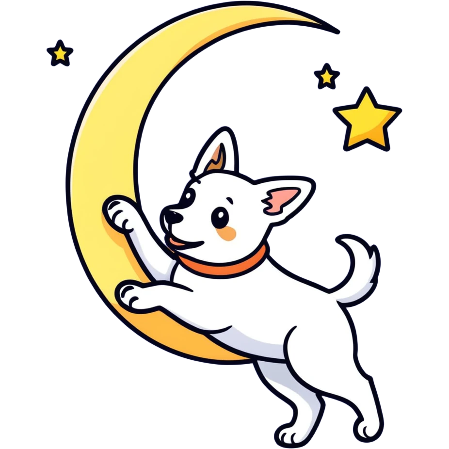 Dog dancing on the moon  emoji