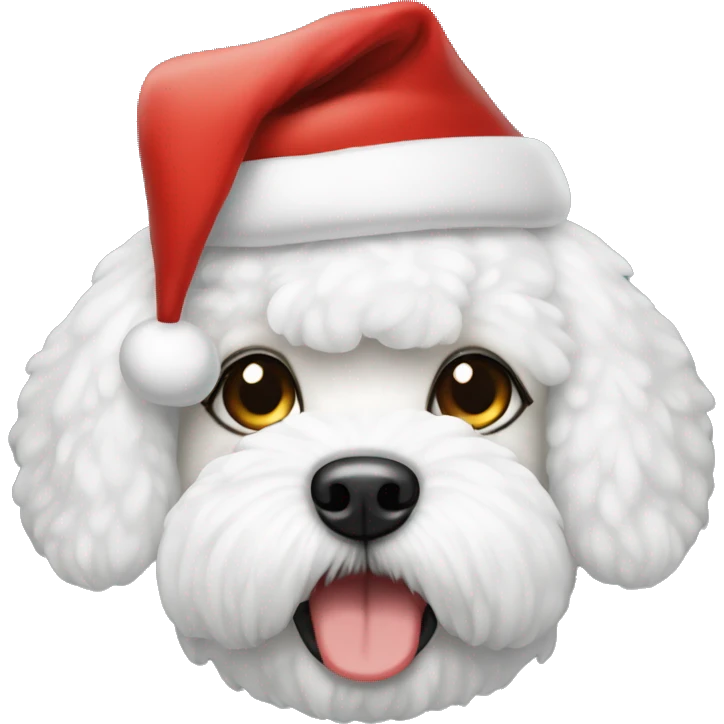 Bichon Frise wearing Santa hat  emoji
