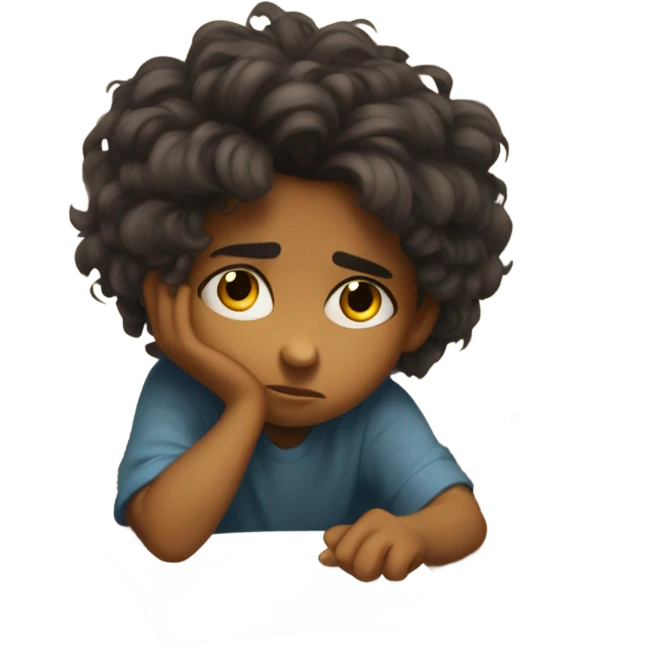 kid stydying in stress emoji