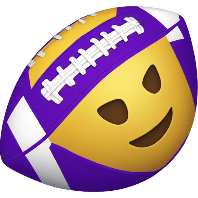 football ball in yellow and purple emoji