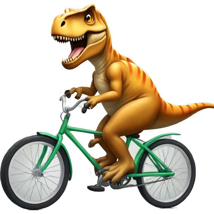 T. rex riding a bike emoji