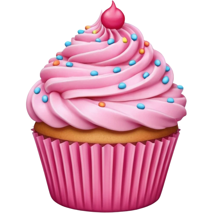 Cupcake with pink icing emoji