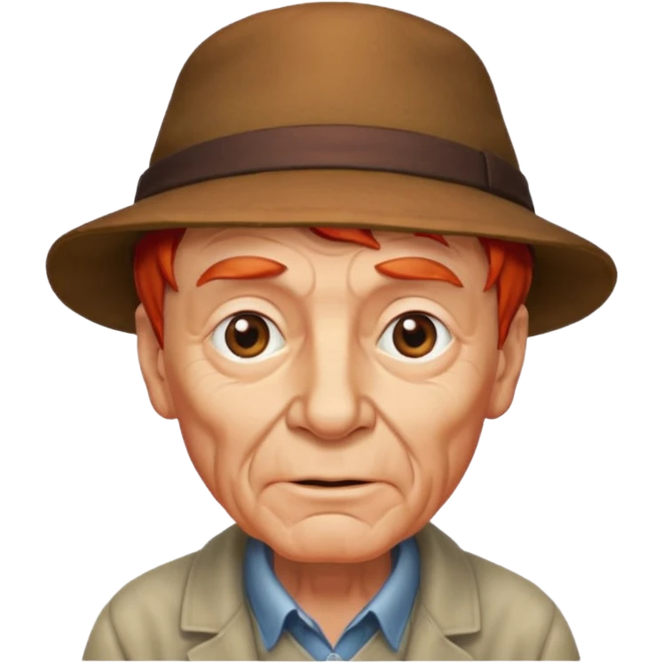 hatted and red haired old man emoji