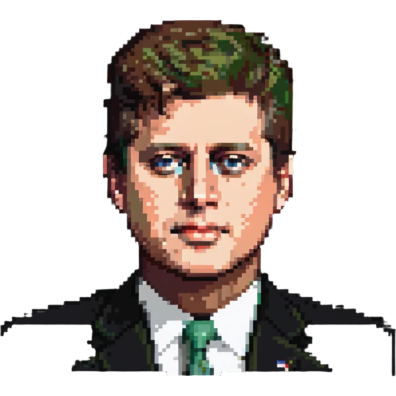 John F Kennedy presidential portrait, 35th US president emoji