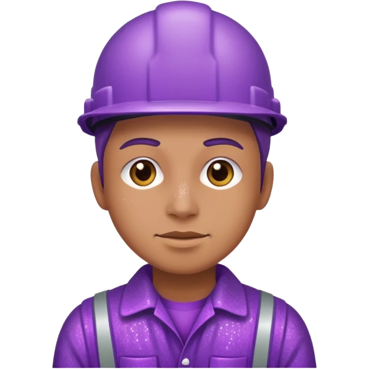 industrial worker wearing purple glittery clothes emoji