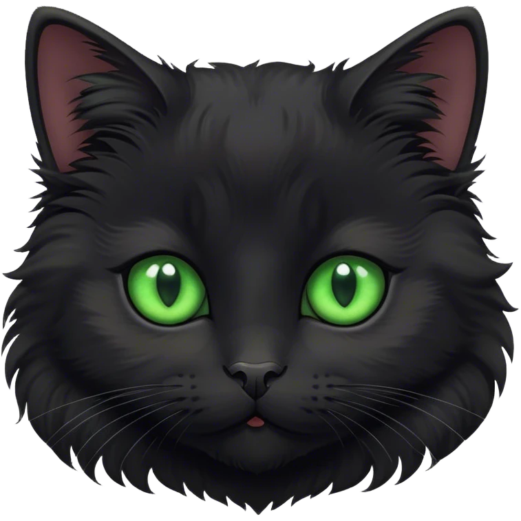 Fluffy Black kitty  emoji