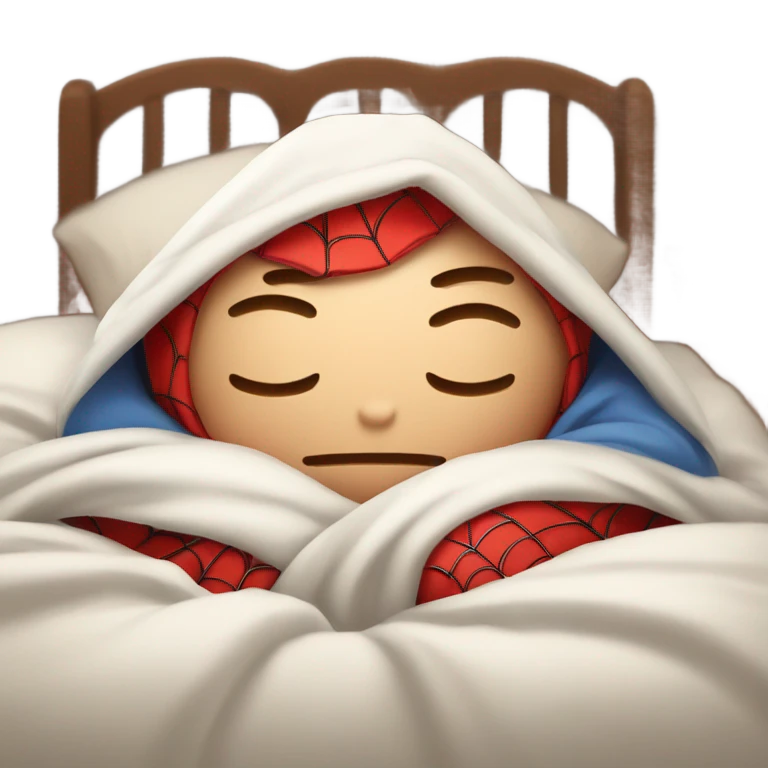 spider man sleeping bed cute  emoji