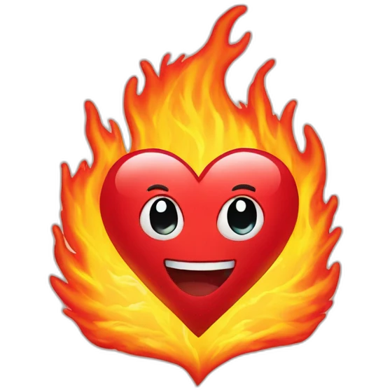 Heart with fire emoji