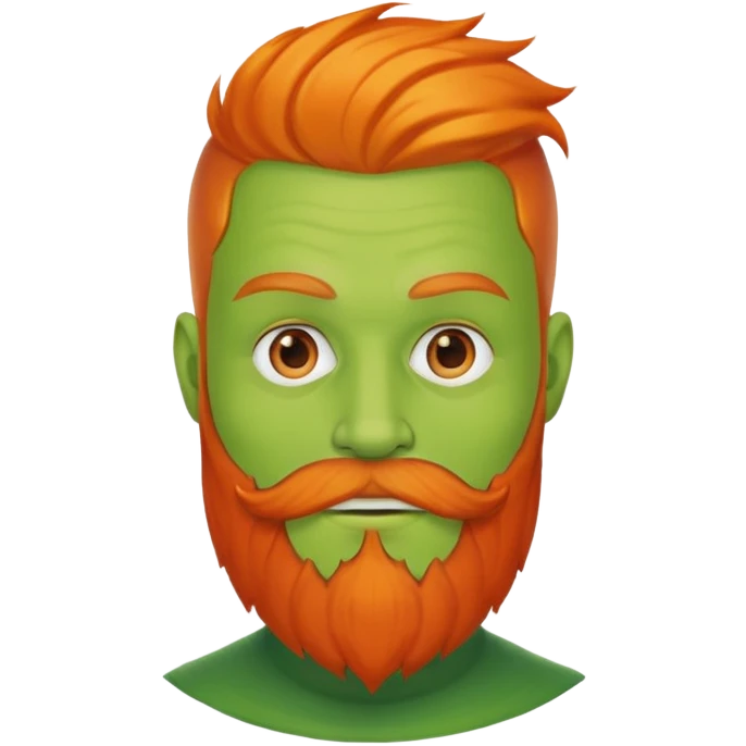 Green guy w orange beard emoji