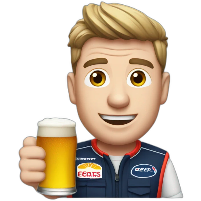 verstappen with beer emoji