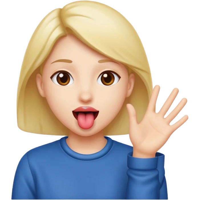 face with tongue out and hands to the side, playful expression emoji emoji