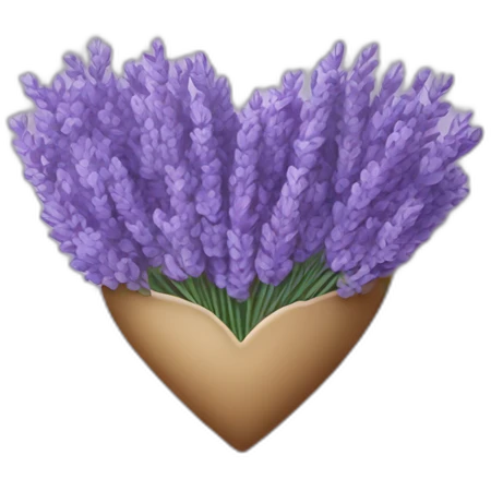 Lavender in white heart with love emoji