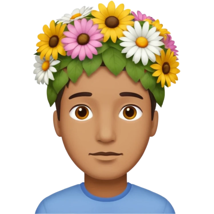 Man flowers head emoji