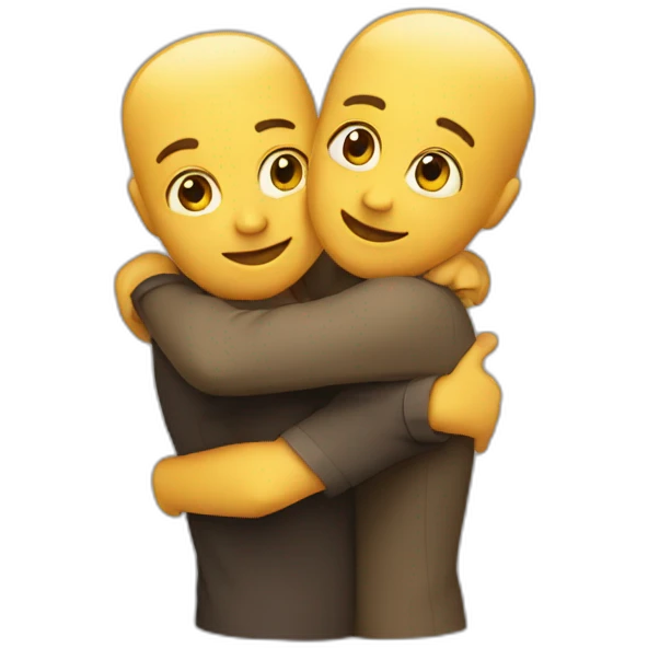 two friends hugging emoji