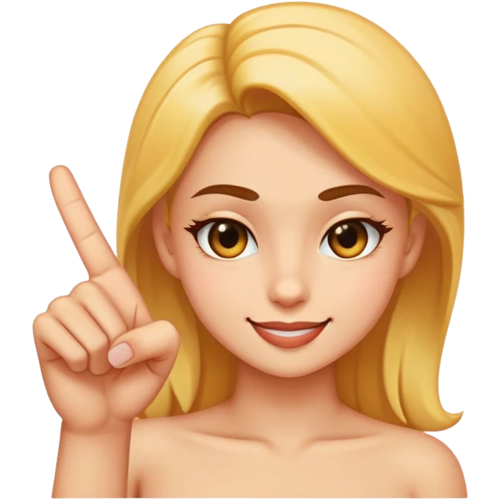 seductive smirking face with index finger up emoji