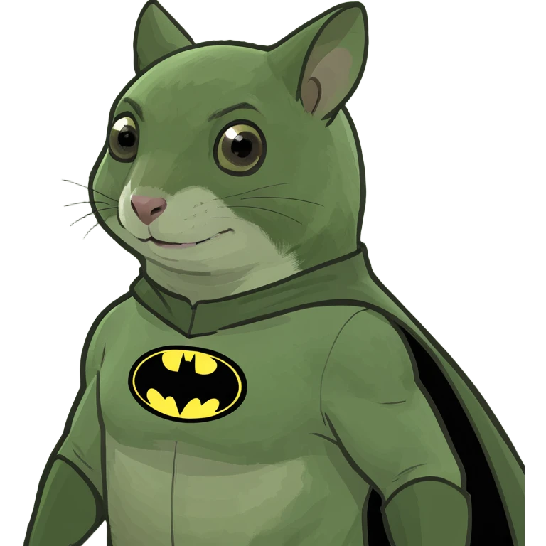 Flying squirrel in Batman suit emoji
