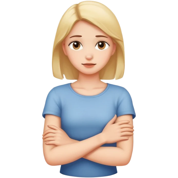 arms crossed holding neck girl emoji