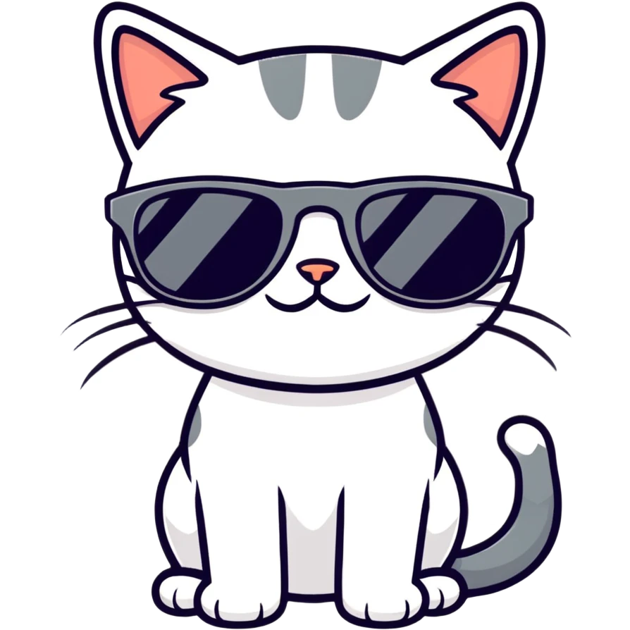 Cat with sunglasses emoji