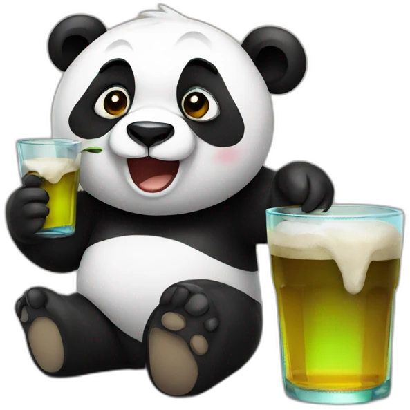 Drunk panda emoji