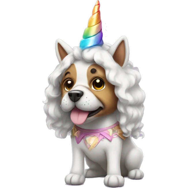 Dog wearing a unicorn costume emoji