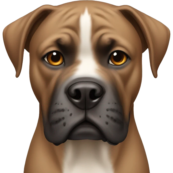 Boxer mix with cane Corso with one blue eye, and one brown eye emoji