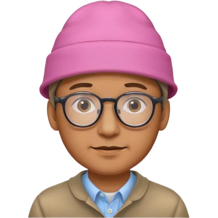 man with glasess wear pink hat  emoji