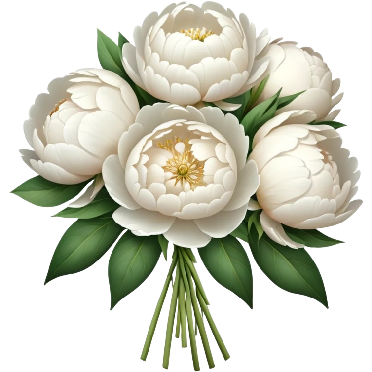 White peonies bouquet  emoji