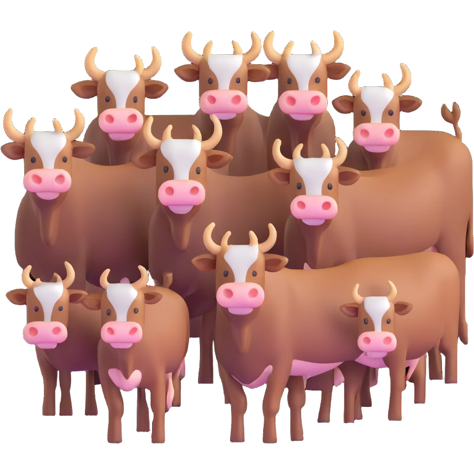 many oxen in a group emoji