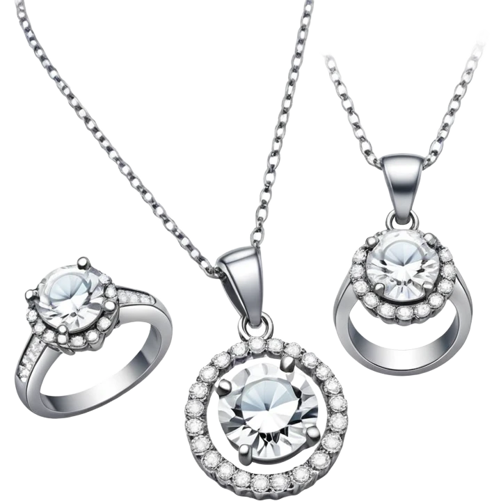 diamond ring necklace earrings jewelry emoji