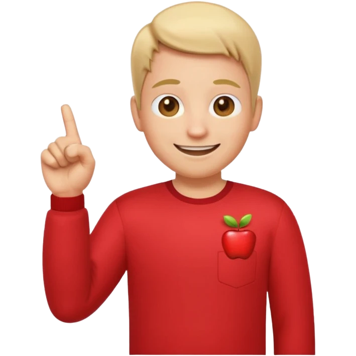 emoji of a happy cartoon person pointing downward toward the ground with both hands, standing upright, smiling warmly, both index fingers extended and pointing down clearly, simple light background, expressive and playful Apple emoji design showing the meaning “here / down here emoji