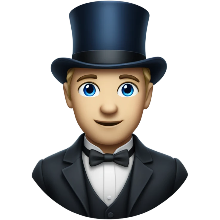 dapper gentleman in top hat blue eyes emoji