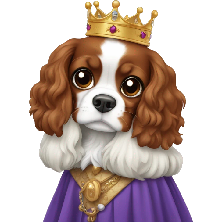 King Charles cavalier being held by princess  emoji