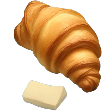 Croissant on a blue plate emoji