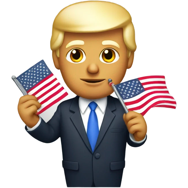 Donald trump holding a flag emoji