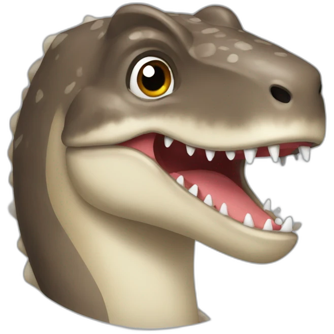 Dinosaure avec loutre emoji