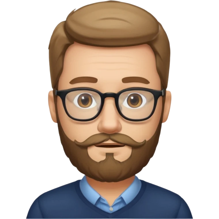 glasses man with beard emoji