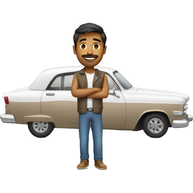 indian guy on a long drive emoji
