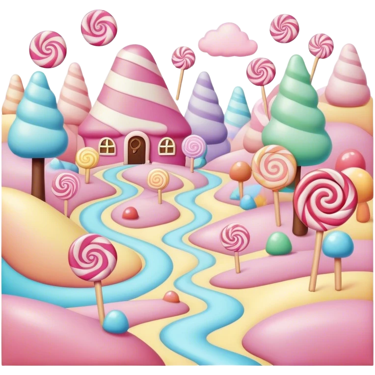 candy land  pastel surreal landscape emoji