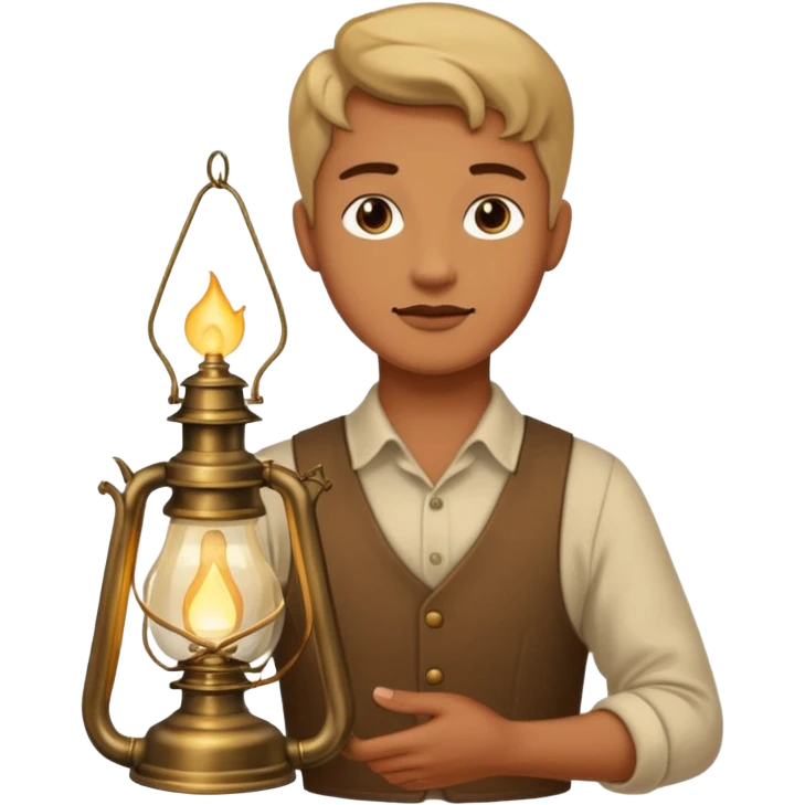 holding vintage gas lamp emoji