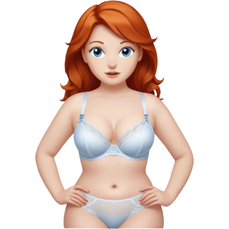 White Lingerie big booty Curvy redhead blue eyes emoji