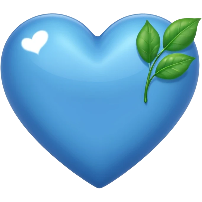 blue heart with a leaf emoji