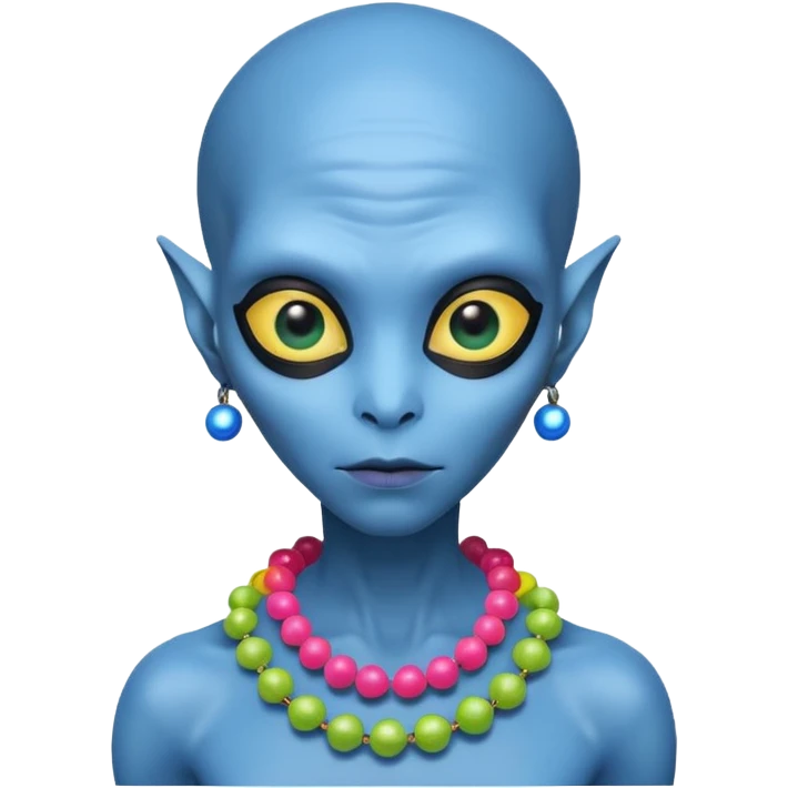 alien living in desert, colorful, accessories, just face  emoji