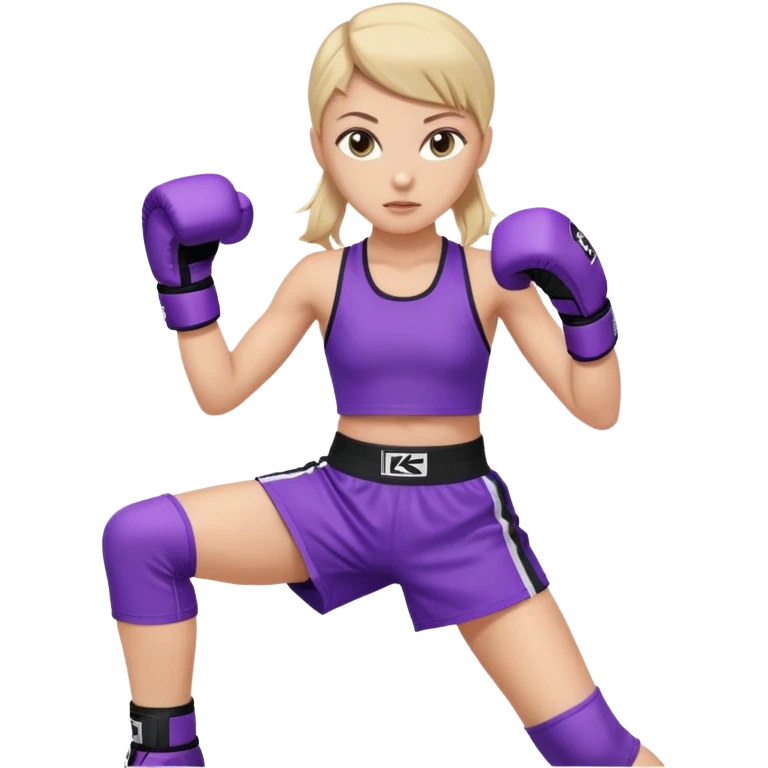 a white girl in  purple gear kickboxing emoji