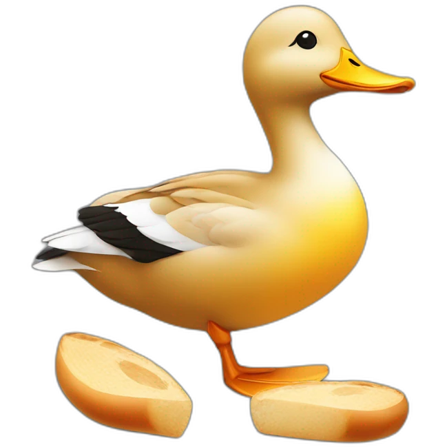 duck with baguette emoji