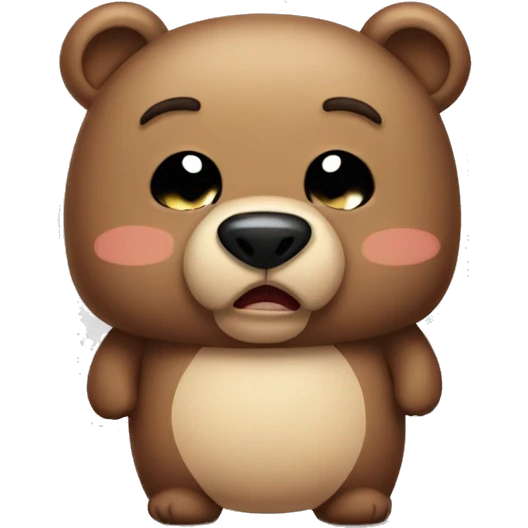 Draw cute bear crying emoji