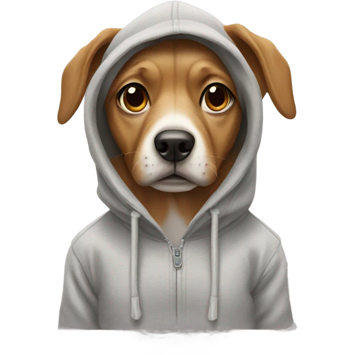 Dog wears a hoodie emoji